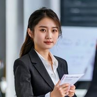 林晓彤，番号鸽产品总监，扎着利落马尾的年轻女性，坐在白板前讨论产品规划，眼神专注充满热情